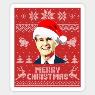 George H W Bush Merry Christmas Sticker